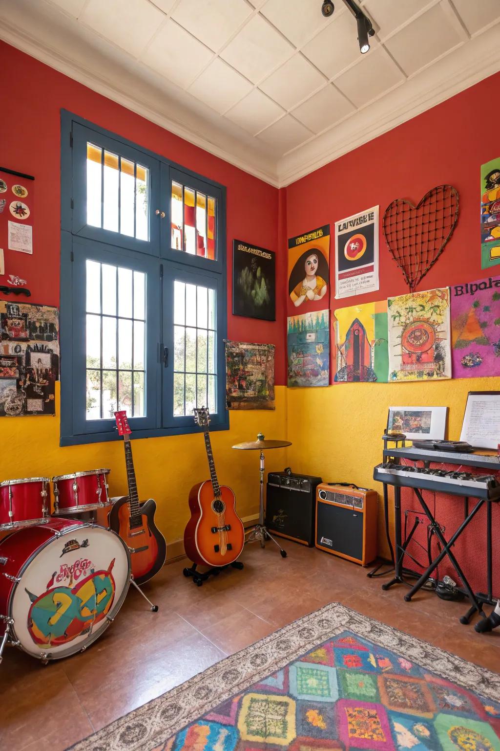 Bold colors bring energy and imagination to your music space.