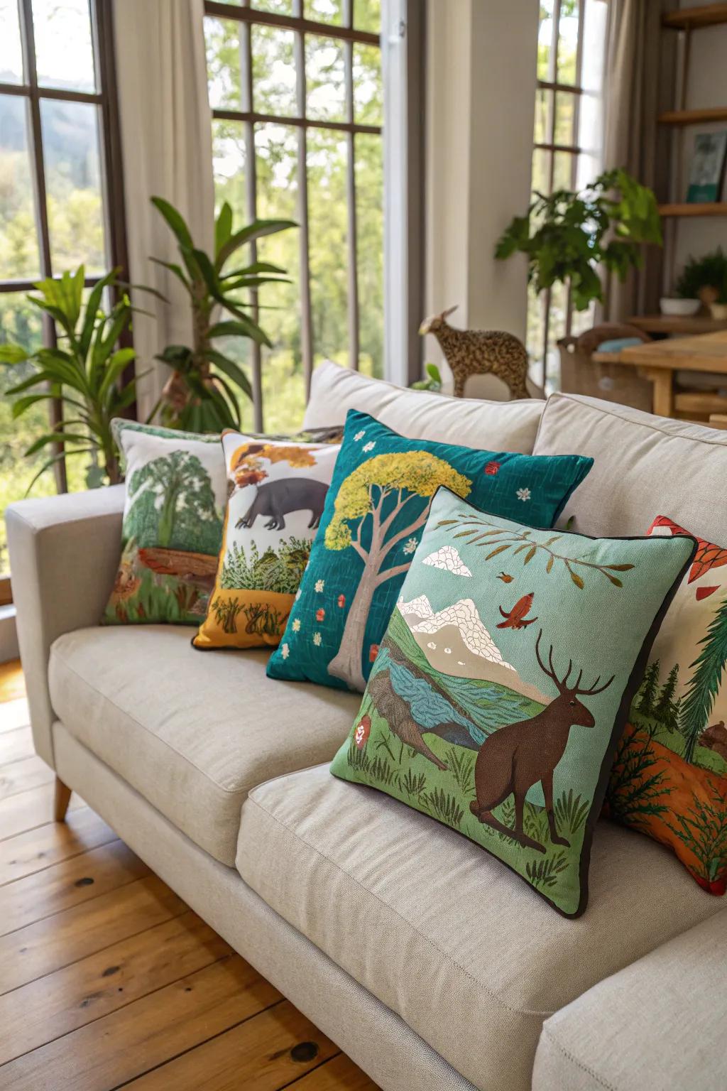 Subject-oriented cushions are an enjoyable and easy decorative update.