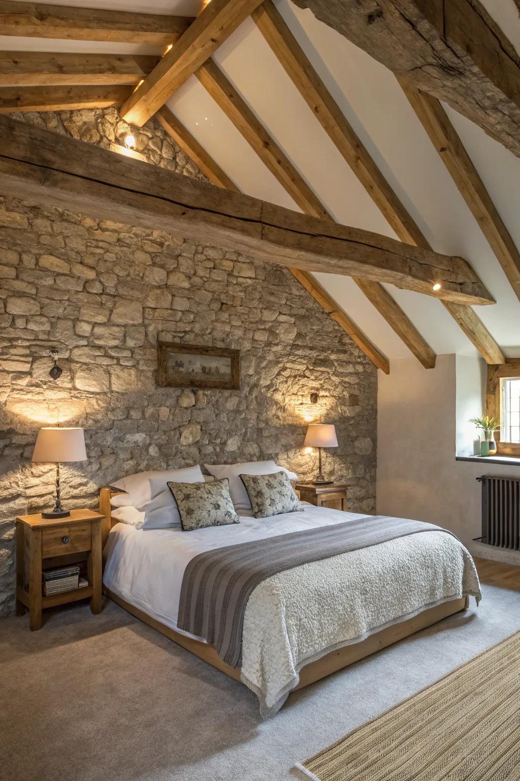 Wood and stone aspects give a hint of rustic elegance.