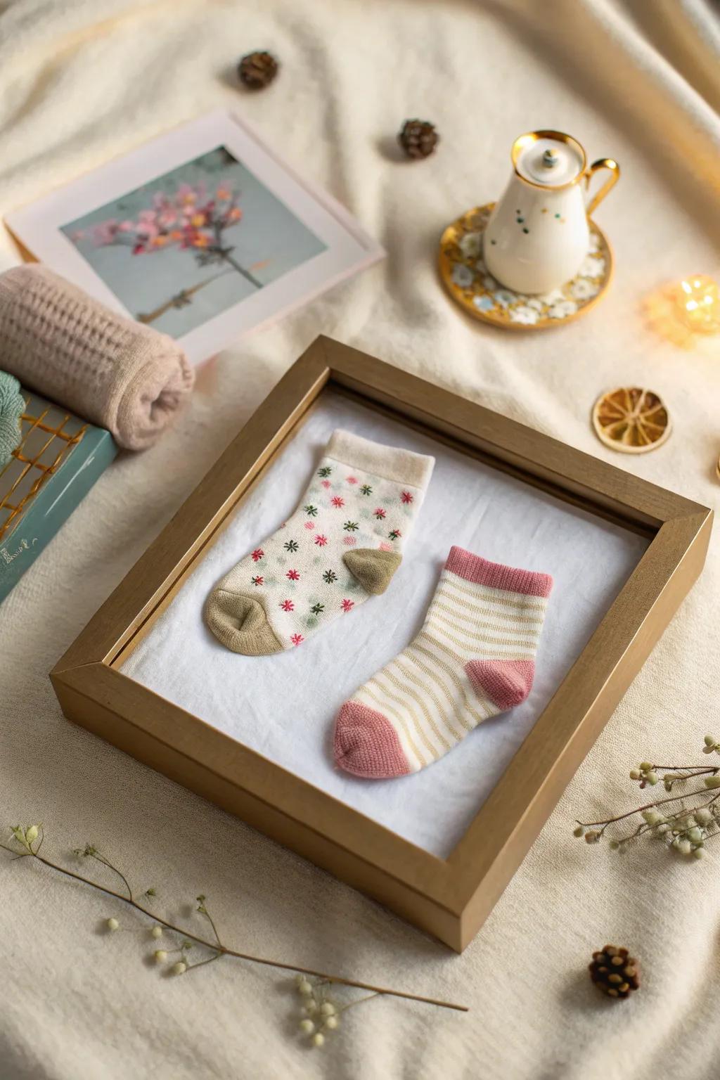 Tiny socks that once kept little toes toasty.