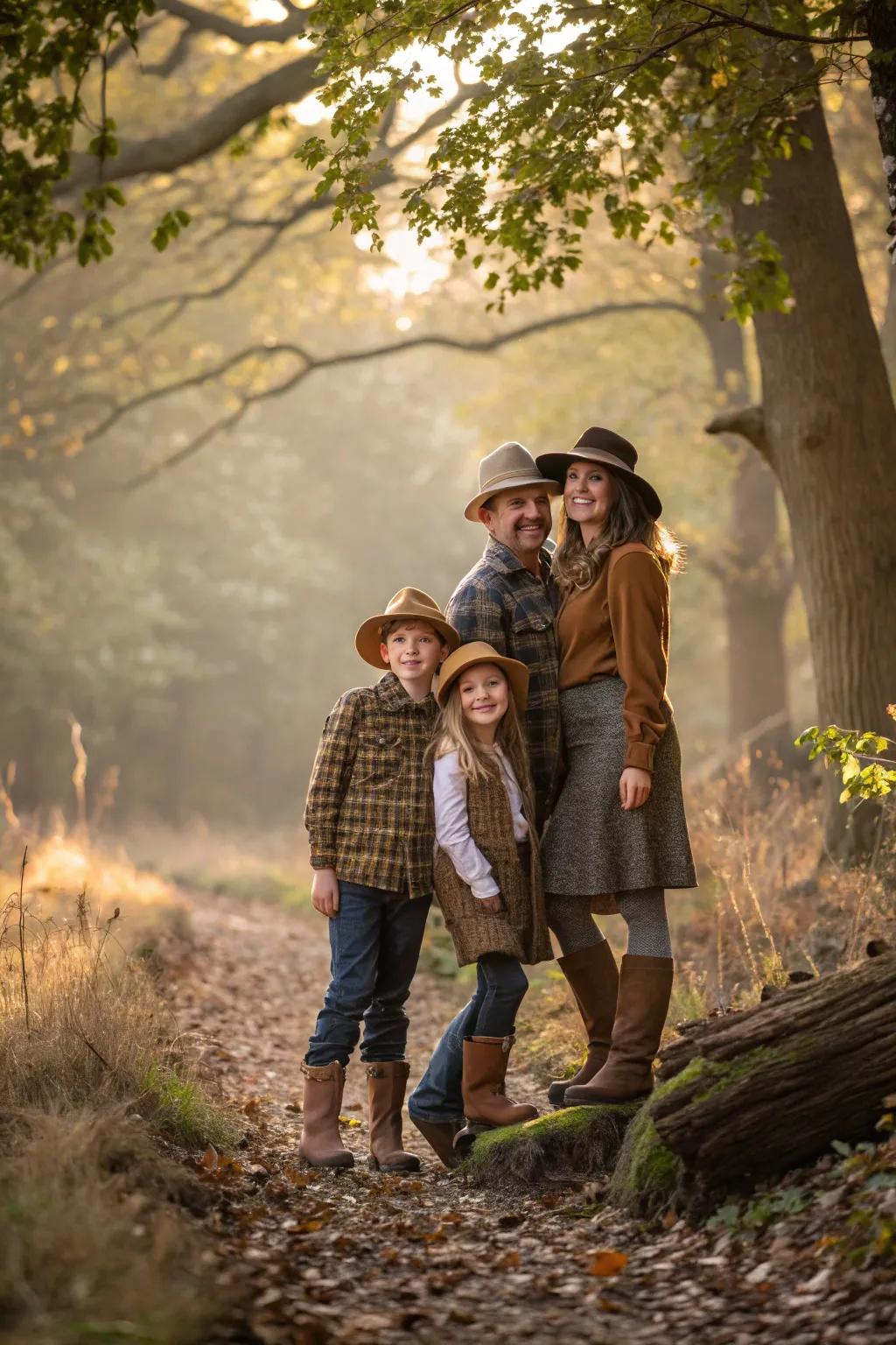Rustic features bring a grounded charm to autumnal family images.