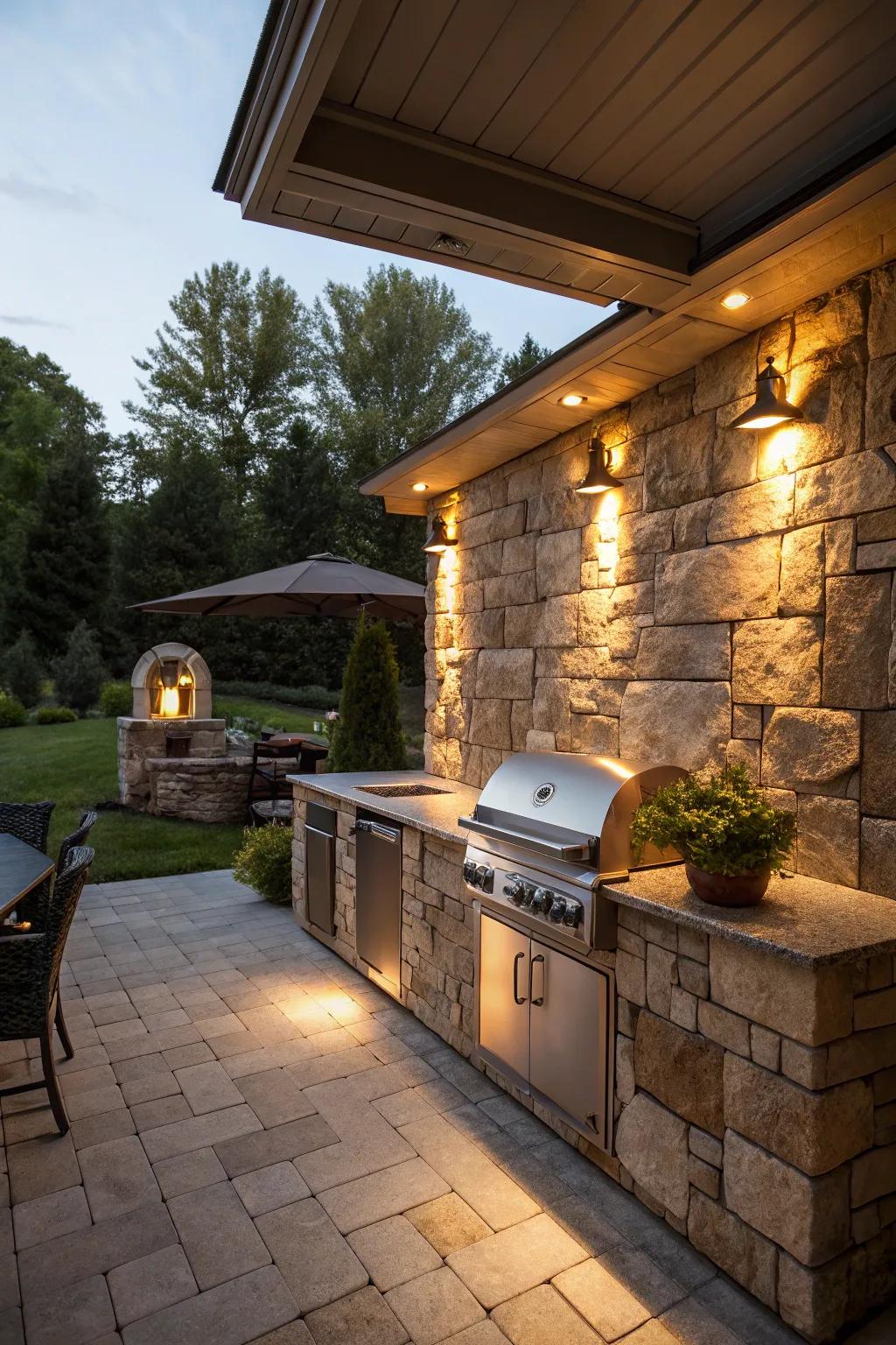 Using lighting to highlight architectural features gives visual appeal.