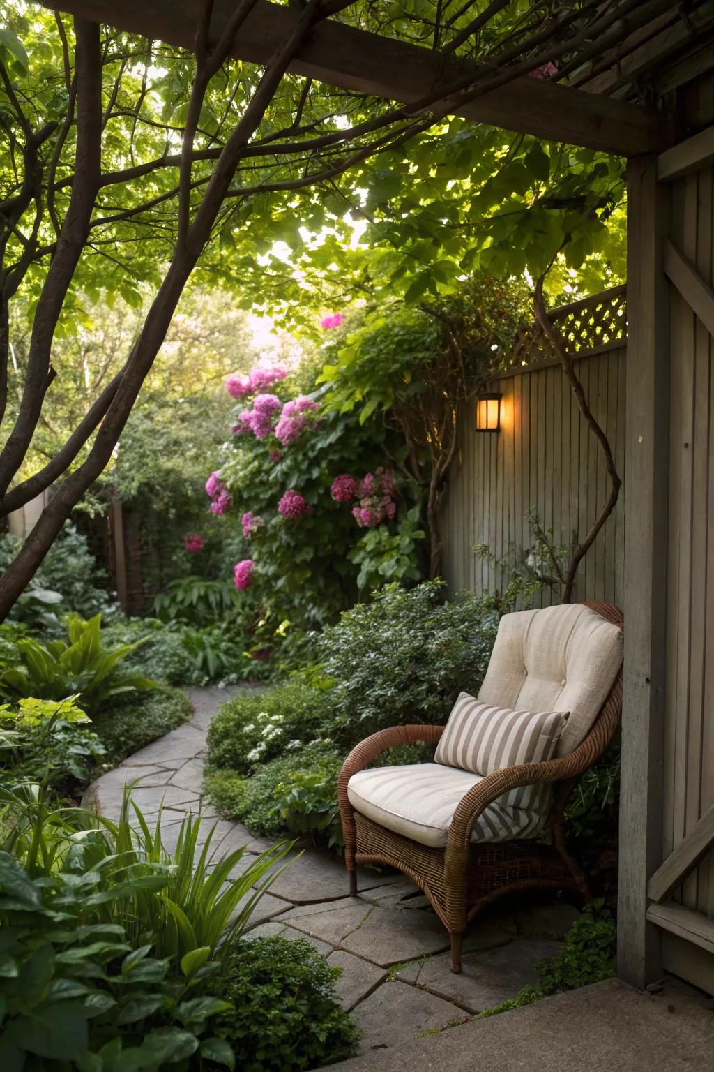 Discover solitude in a concealed garden recess.