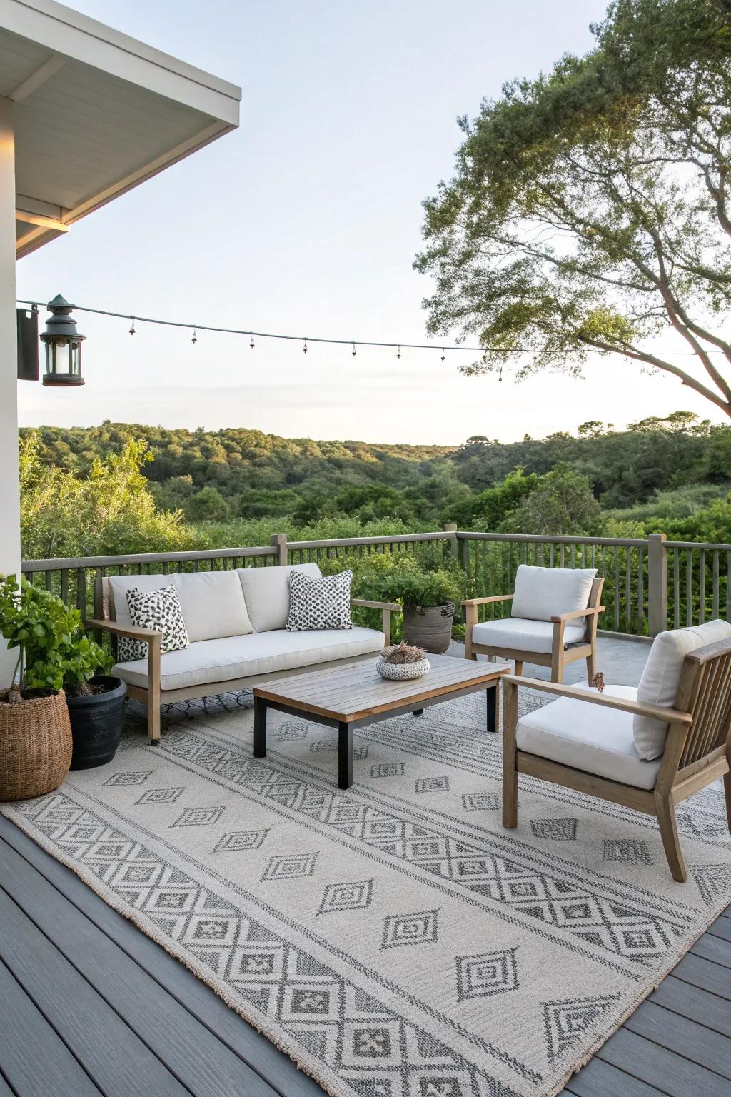 Durable and stylish with climate-ready rugs.