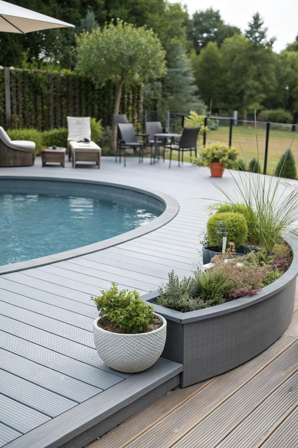 Engineered materials offer a modern, simple-care deck solution.