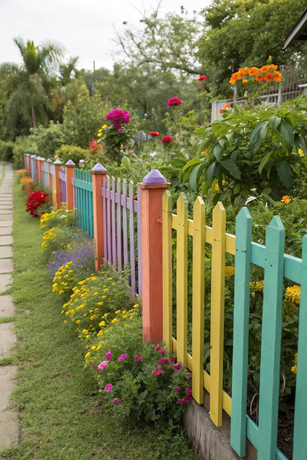 Using complementary colors unifies the garden and makes it feel larger.