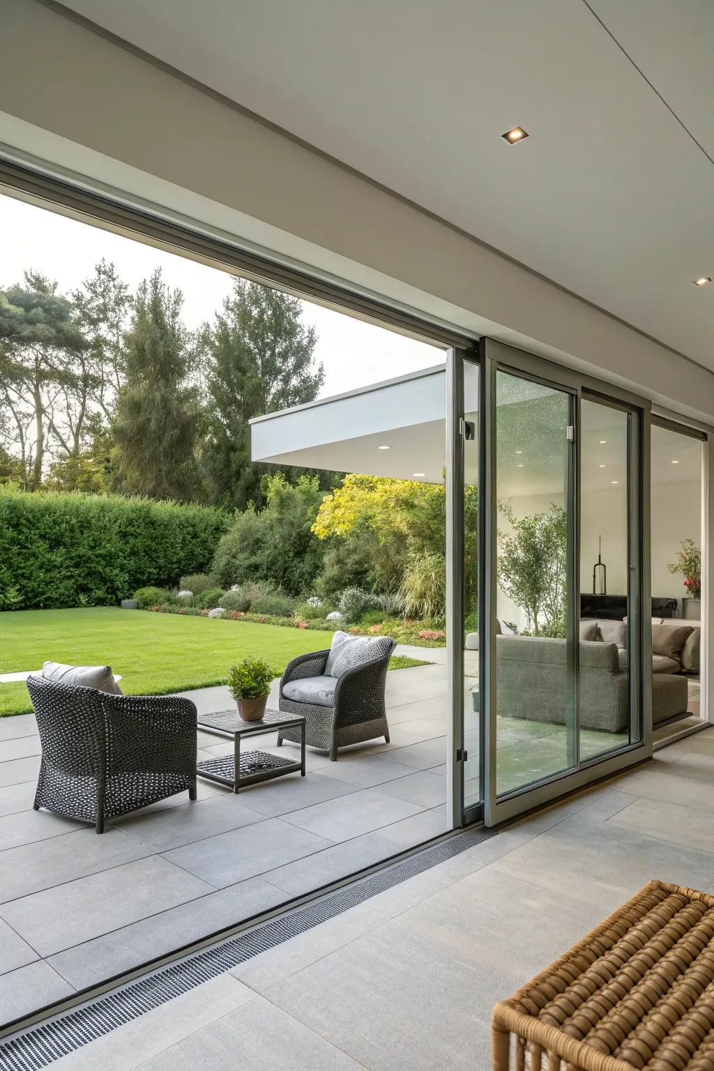 Aluminum doors merge resilience with a contemporary aesthetic.