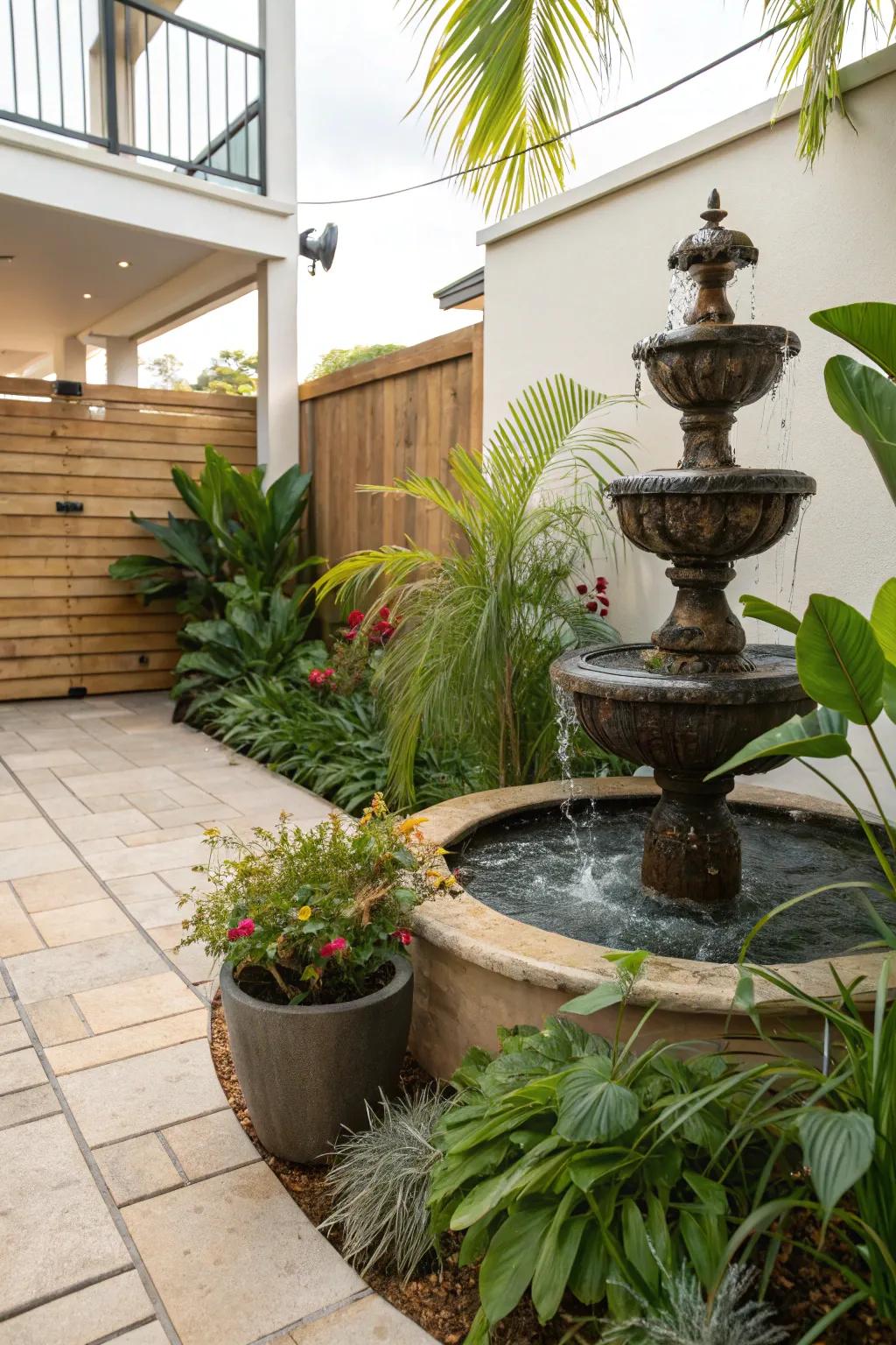 A water element contributes peace to your outdoor space.