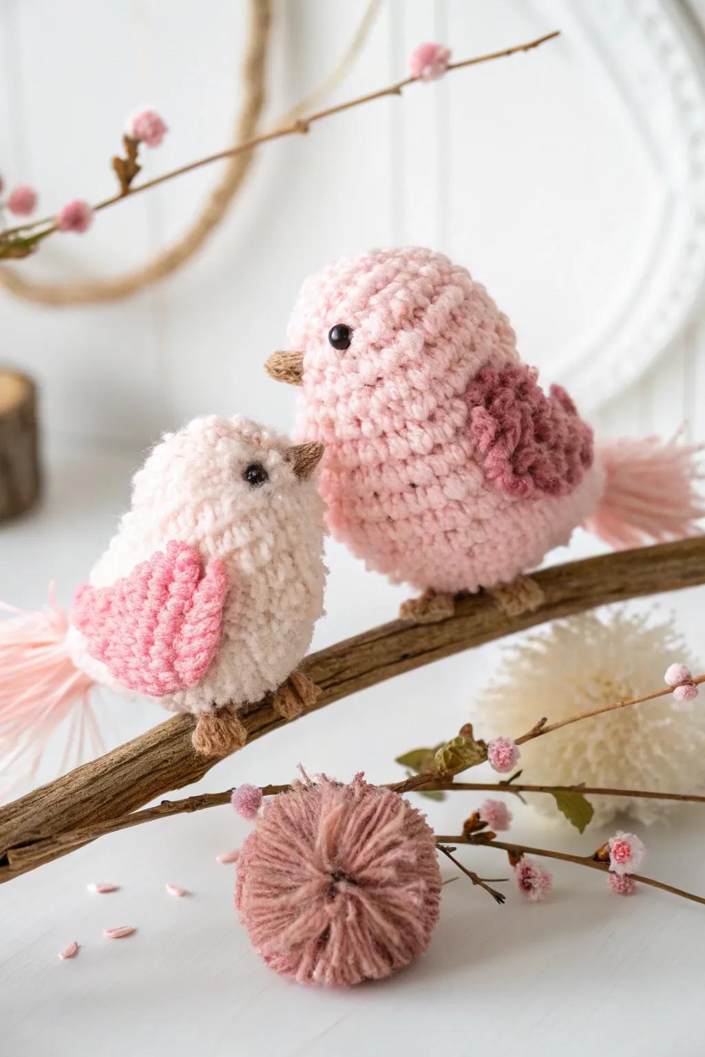 Made with affection: Blush Twine Avian Figurines that add a bit of whimsy to any area.