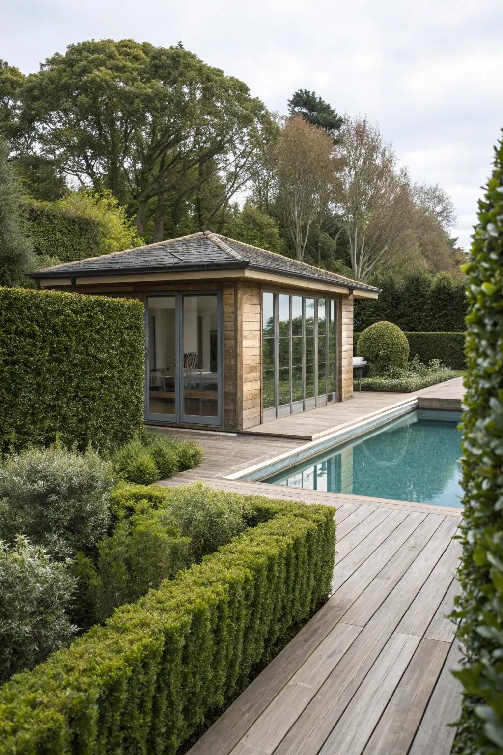 A private retreat surrounded by nature offers a peaceful getaway.