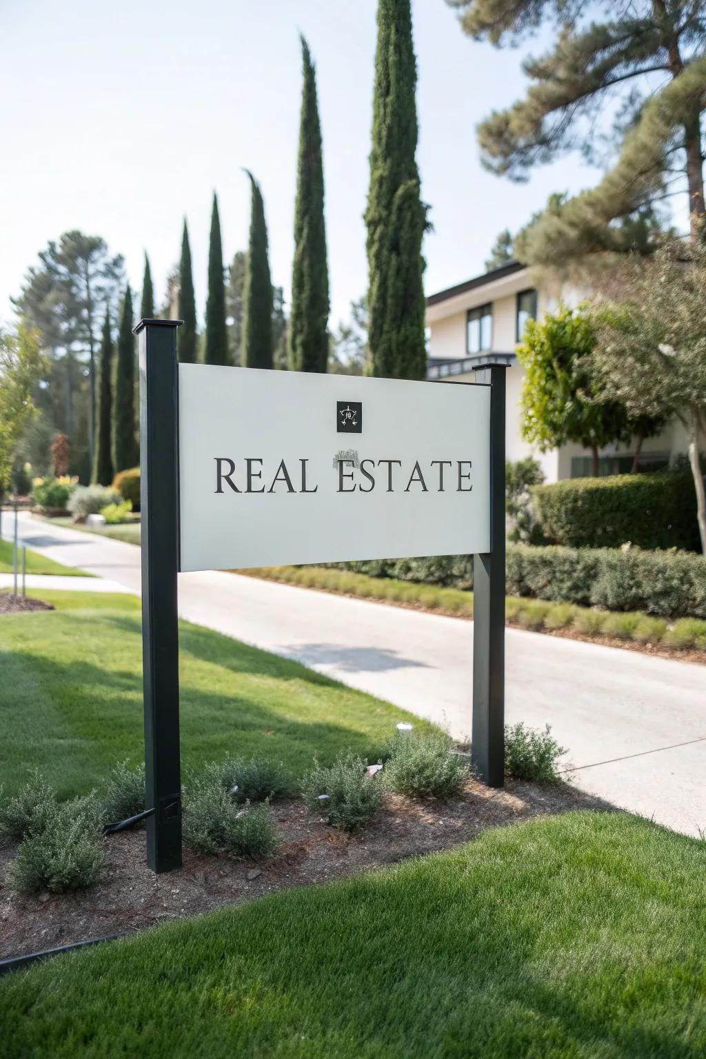 Simplicity meets elegance with minimalist property signs.