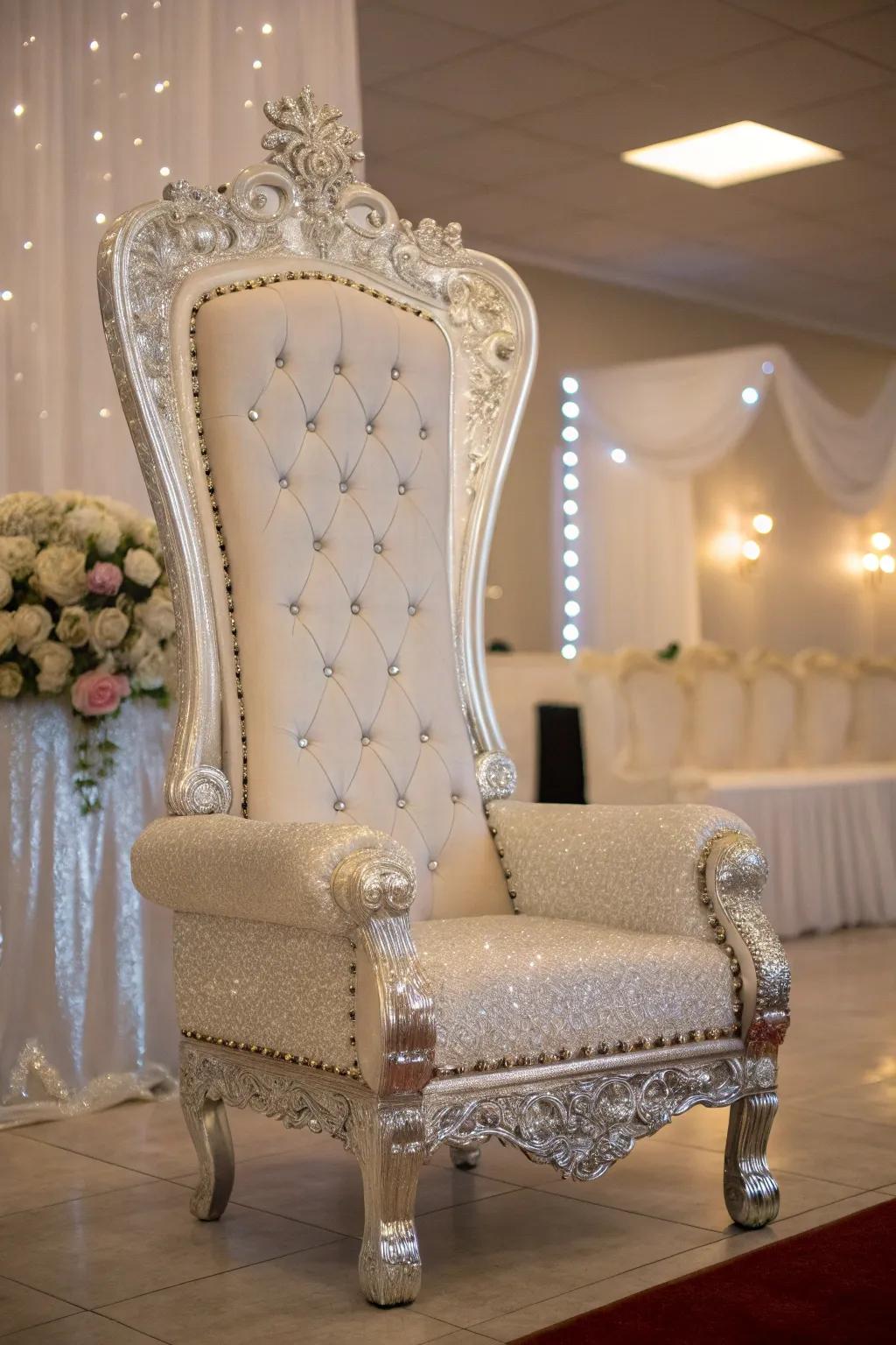 Lavish seats make the celebrant seem like royalty.