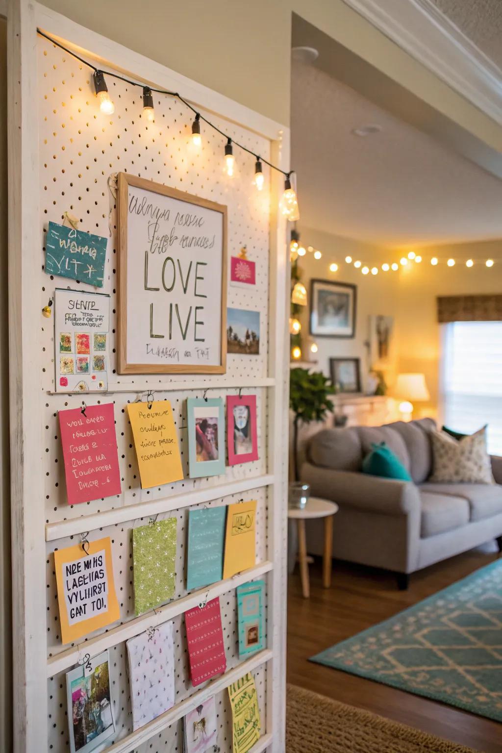 An inspirational board filled with uplifting messages and quotes.