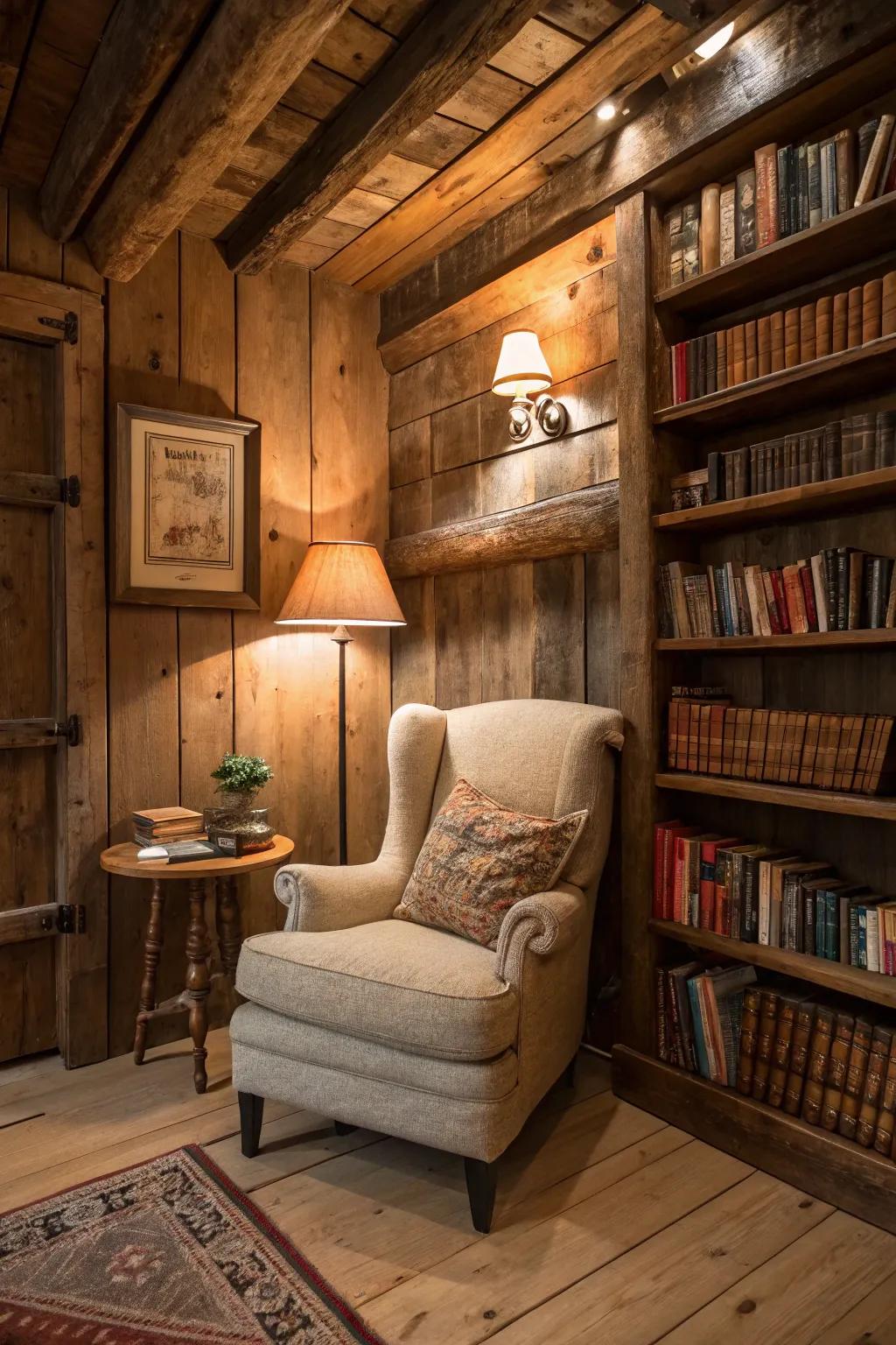 A countryside reading nook that calls you to relax and de-stress.