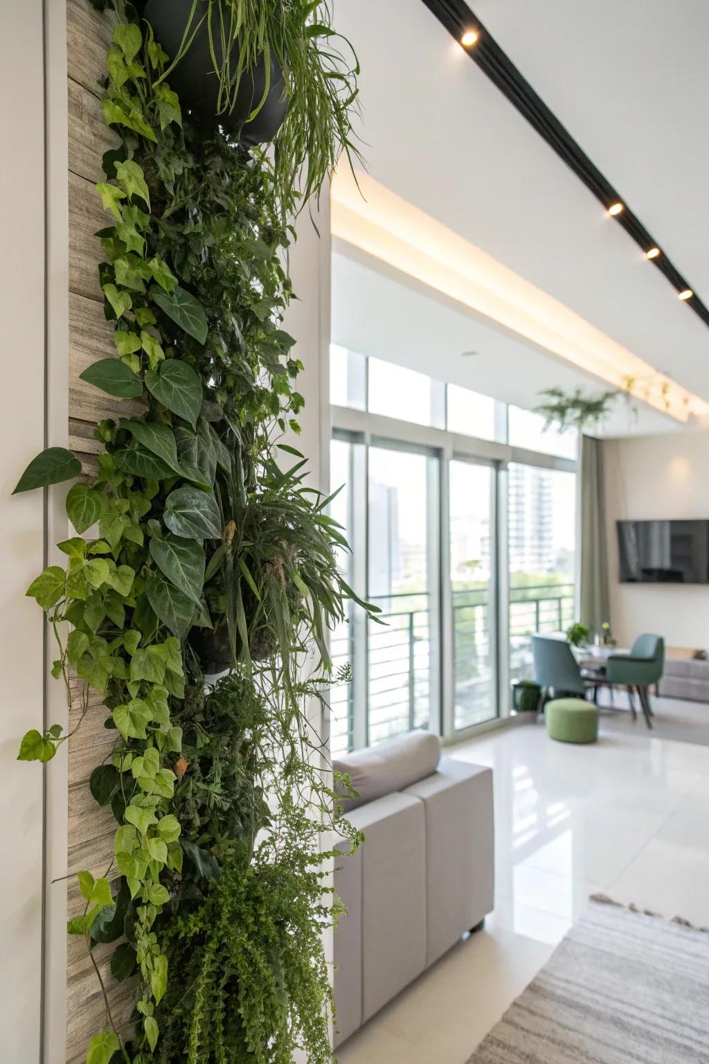 Bring nature indoors using plants as wall accents.