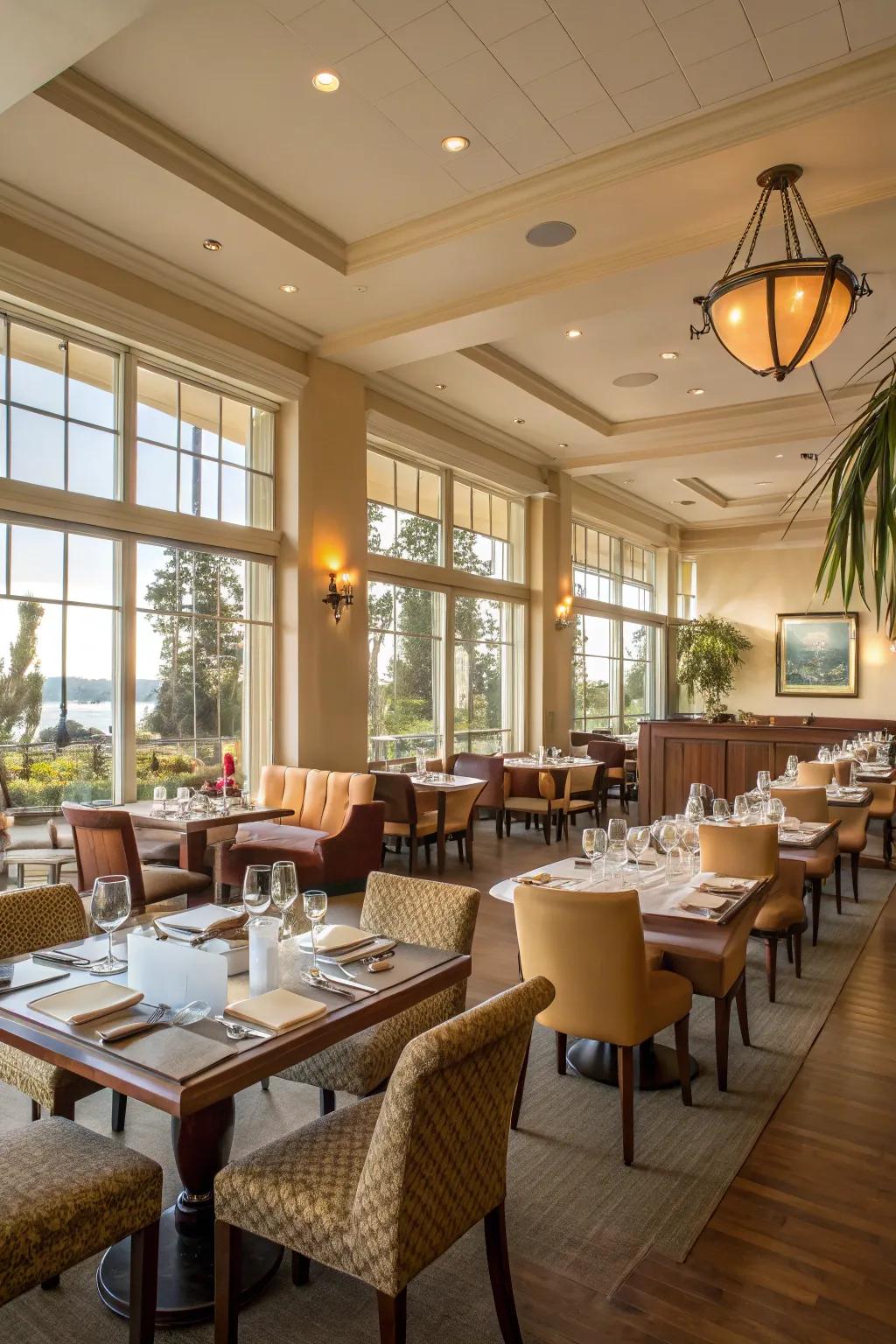 Opened areas boost the eating experience.