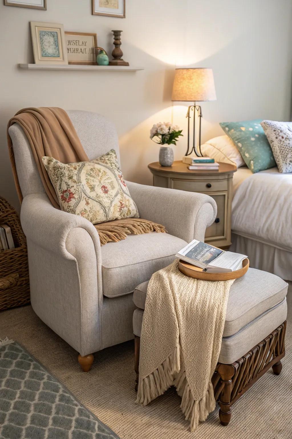 The welcoming atmosphere is completed by cozy furniture.