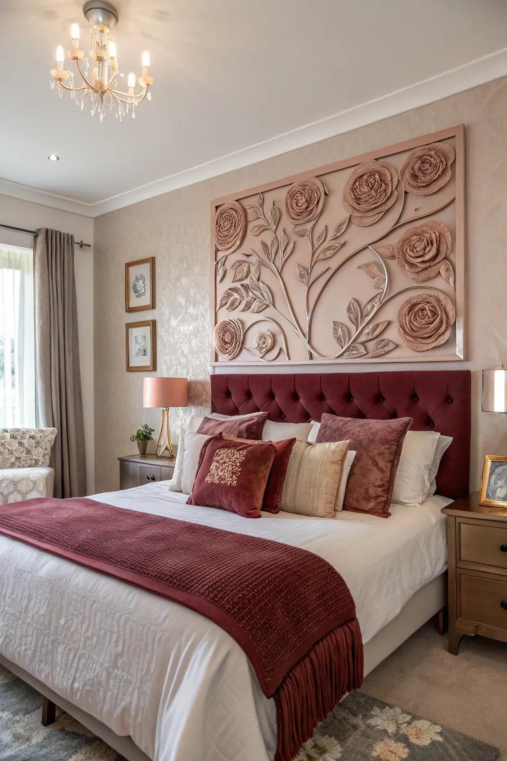 Luster partition decor enhances modern elegance and visual intrigue.