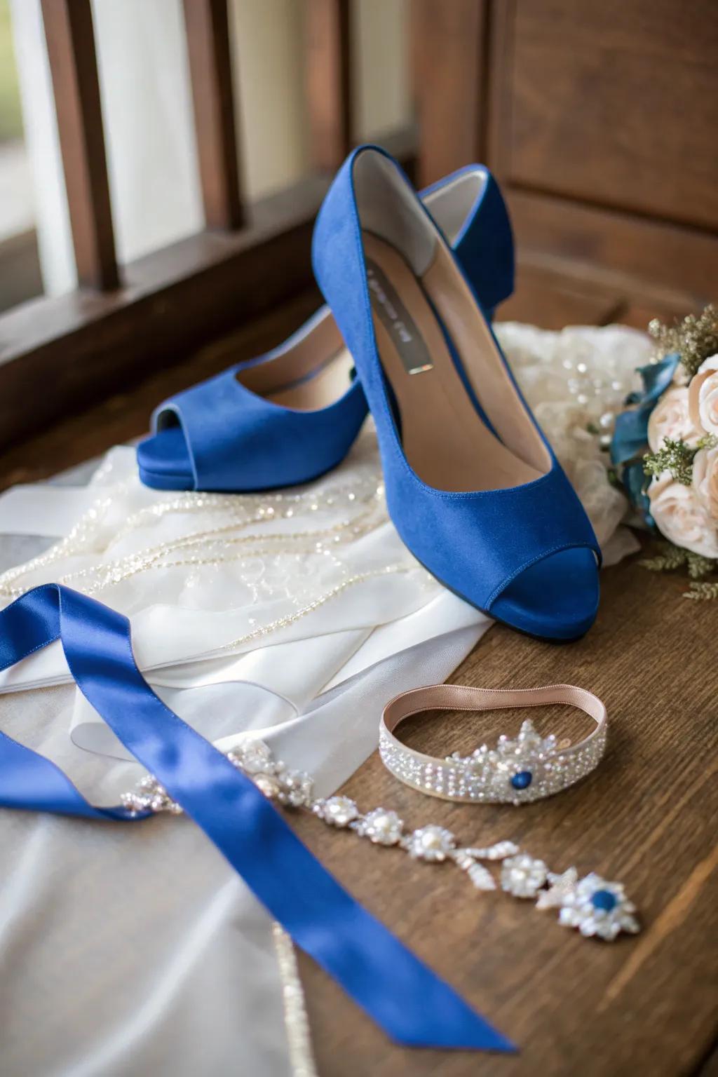 Wedding accessories with a majestic blue twist.