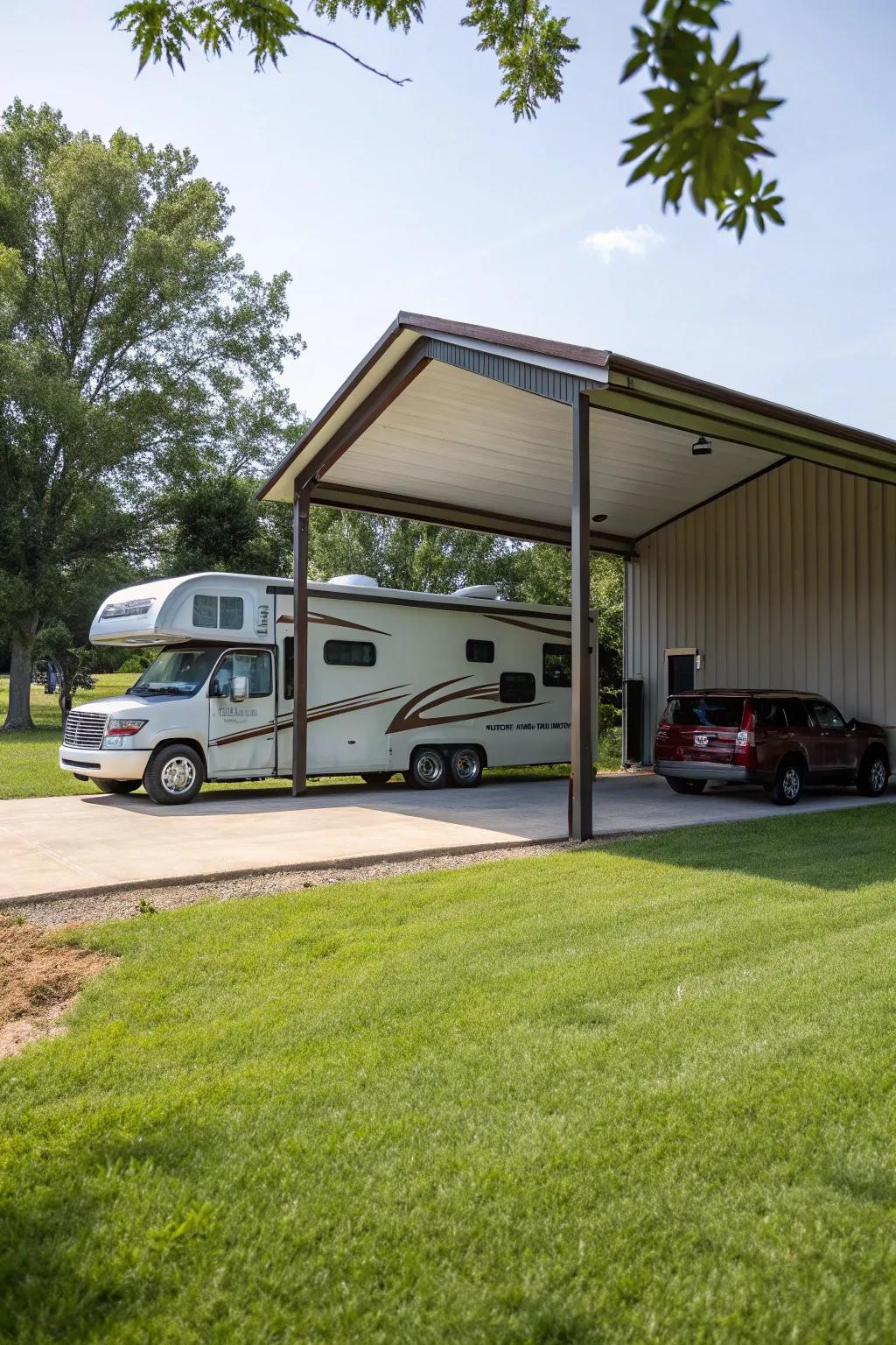 A side canopy adds extra utility and flair.