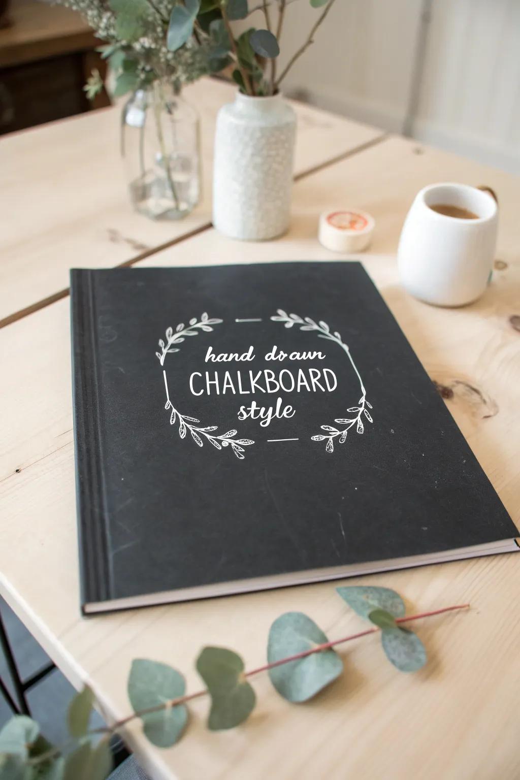 Elevate your scrapbook through chic chalkboard headings that merge modern minimalism with boho charm.
