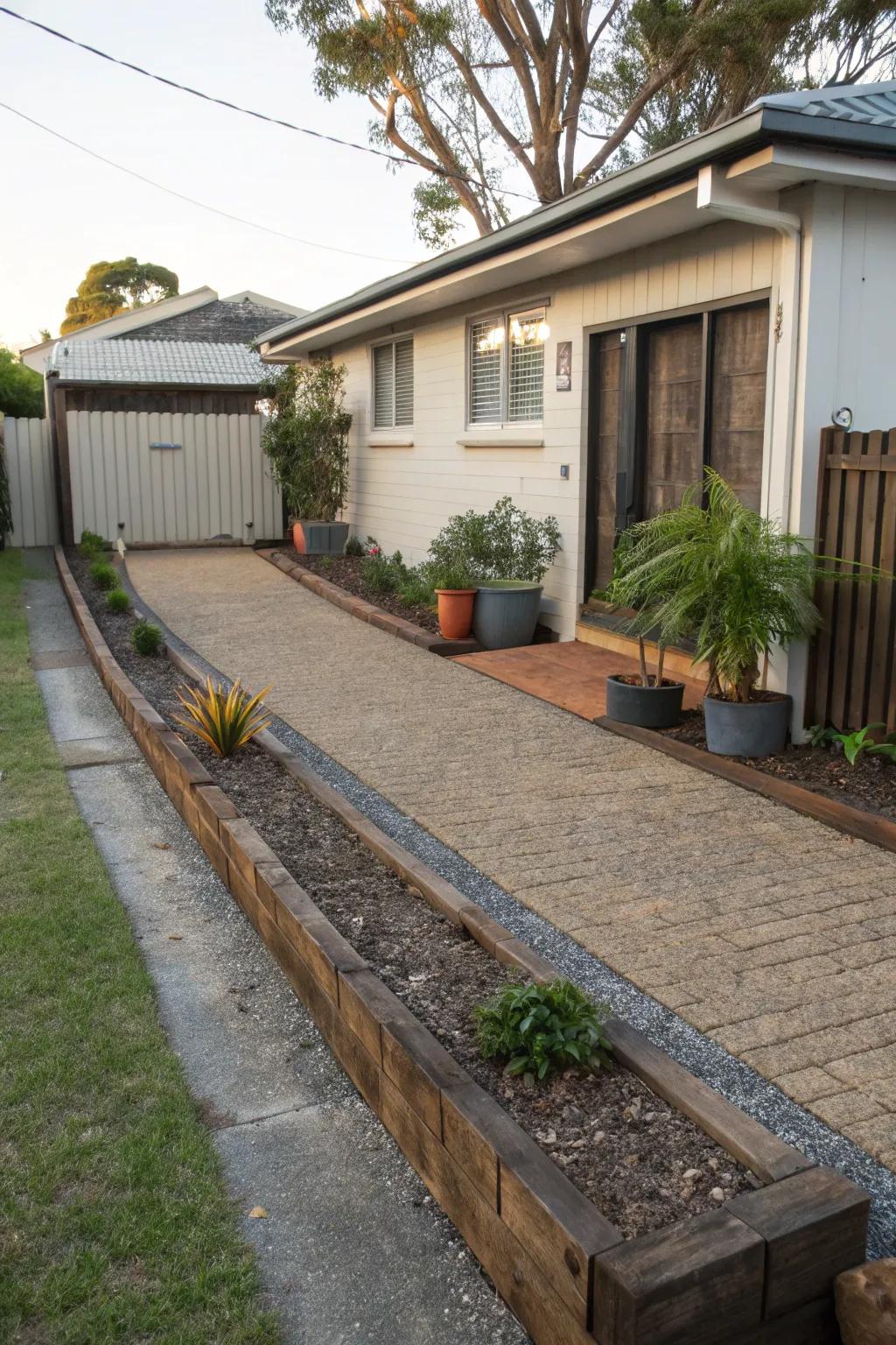 Repurposed materials inject distinctiveness and sustainability into your parking space.