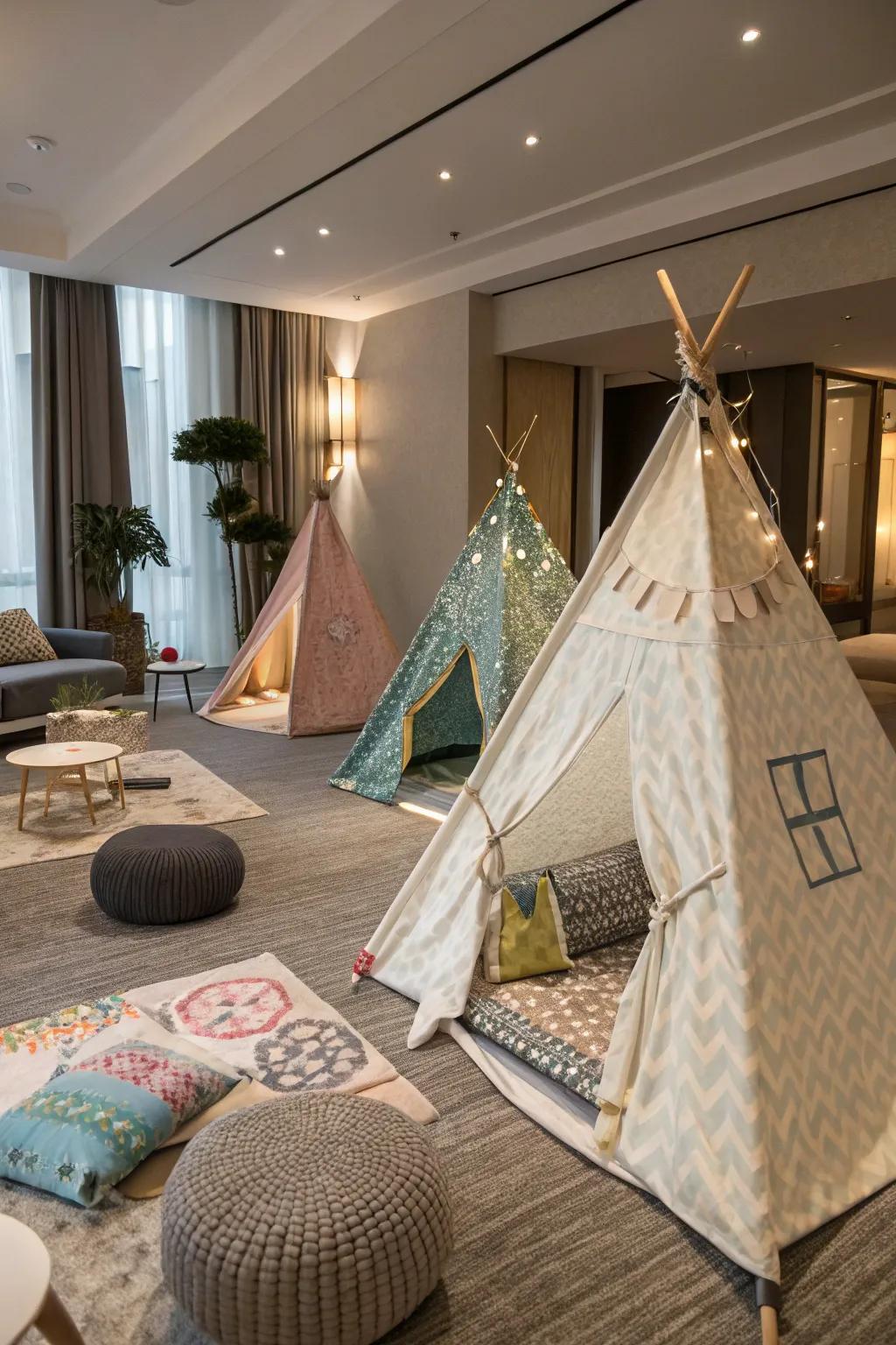 Various tent shapes for distinctive aesthetics.