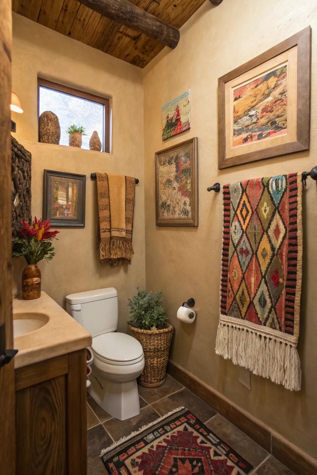 Southwestern artwork displays personal flair.