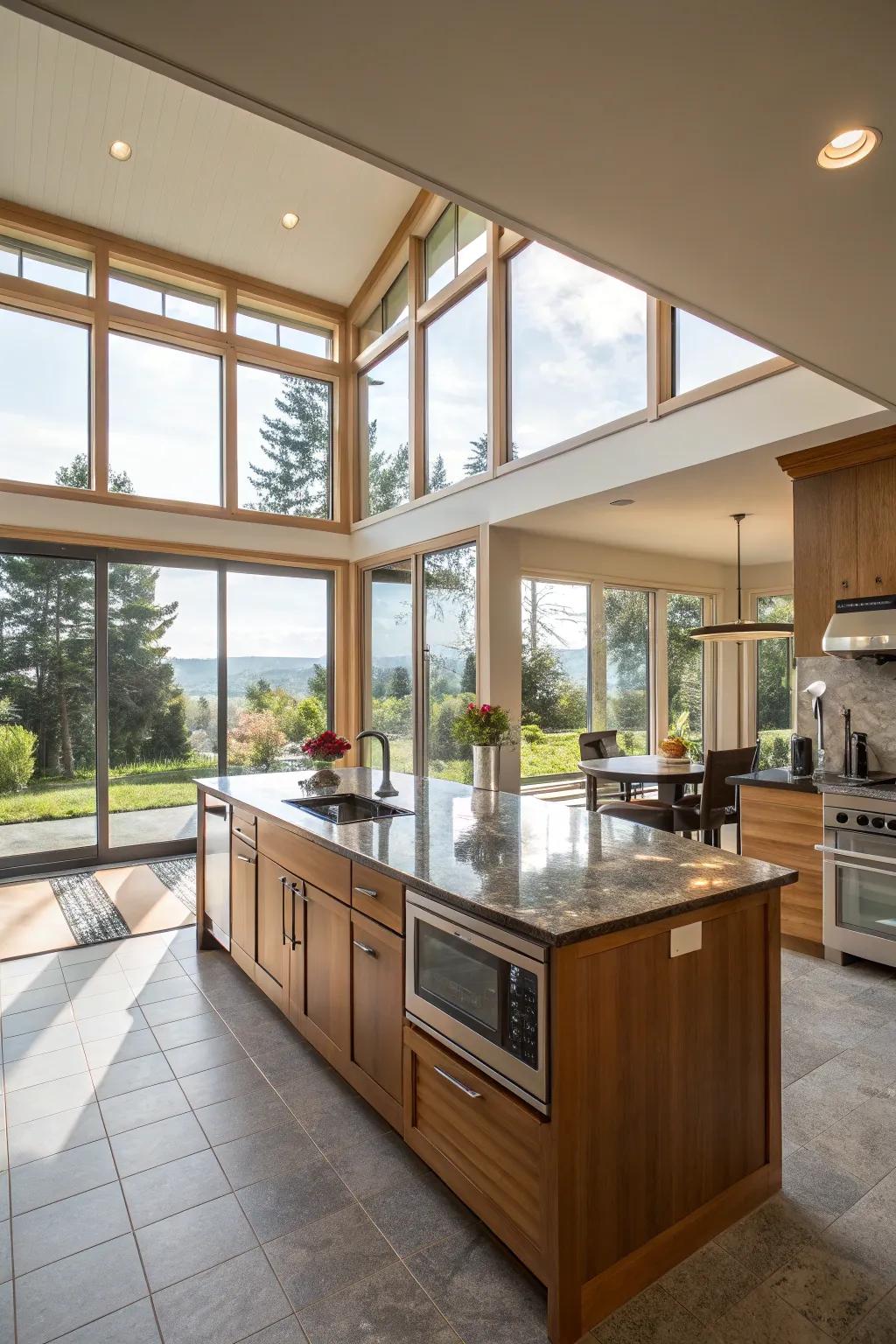 An open format and huge home windows produce an ventilated and welcoming cooking area.