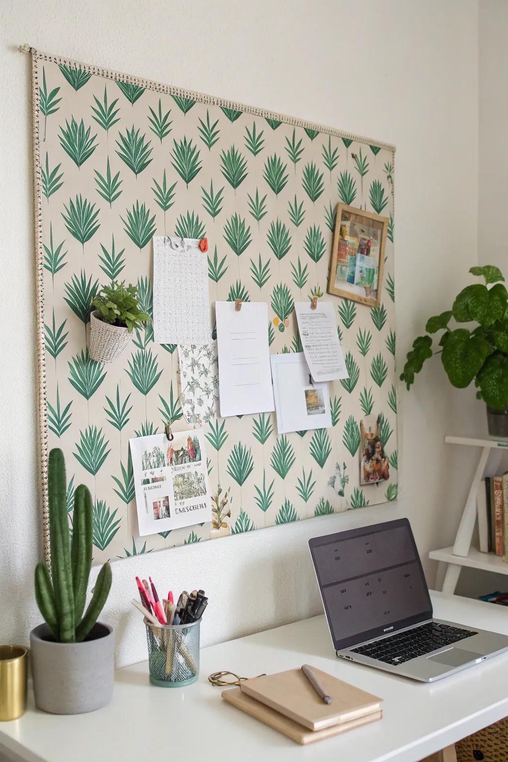 A succulent cloth backdrop morphs your board into a statement piece.