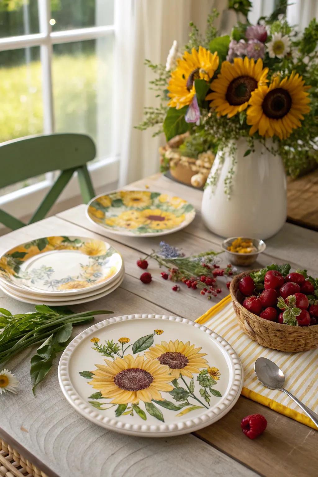 Sunflower snack dishes perfect for summer gatherings.
