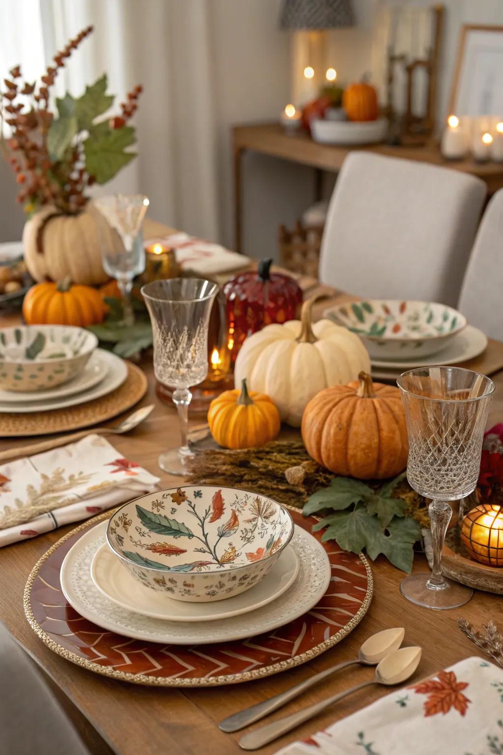 Your table will have more character when you mix up the types of dinnerware.