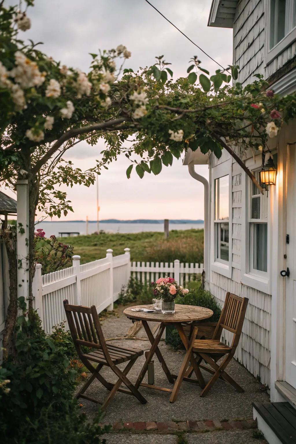 A compact dining spot for alfresco enjoyment.