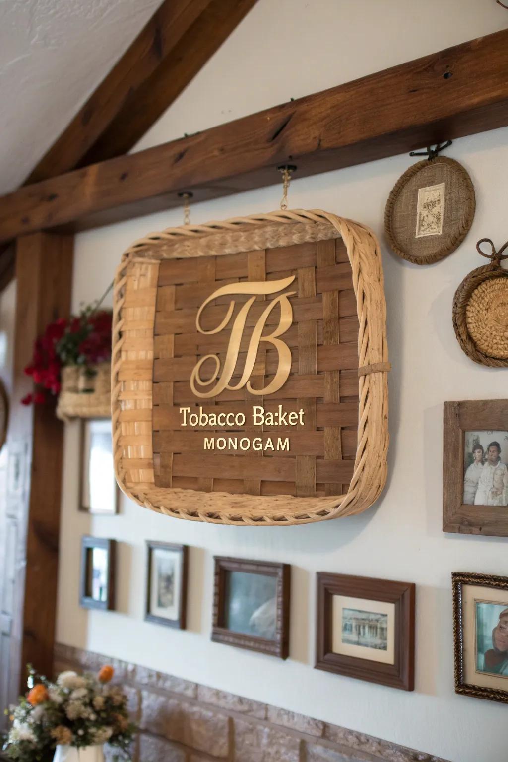 Personalize it with an initialed woven platter.