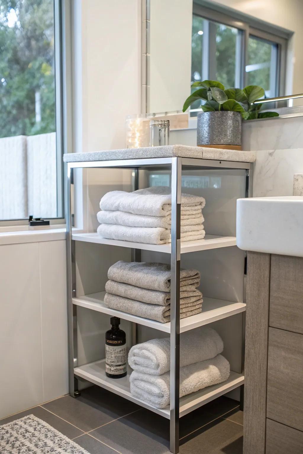 Corner shelving components leverage frequently disregarded spaces.