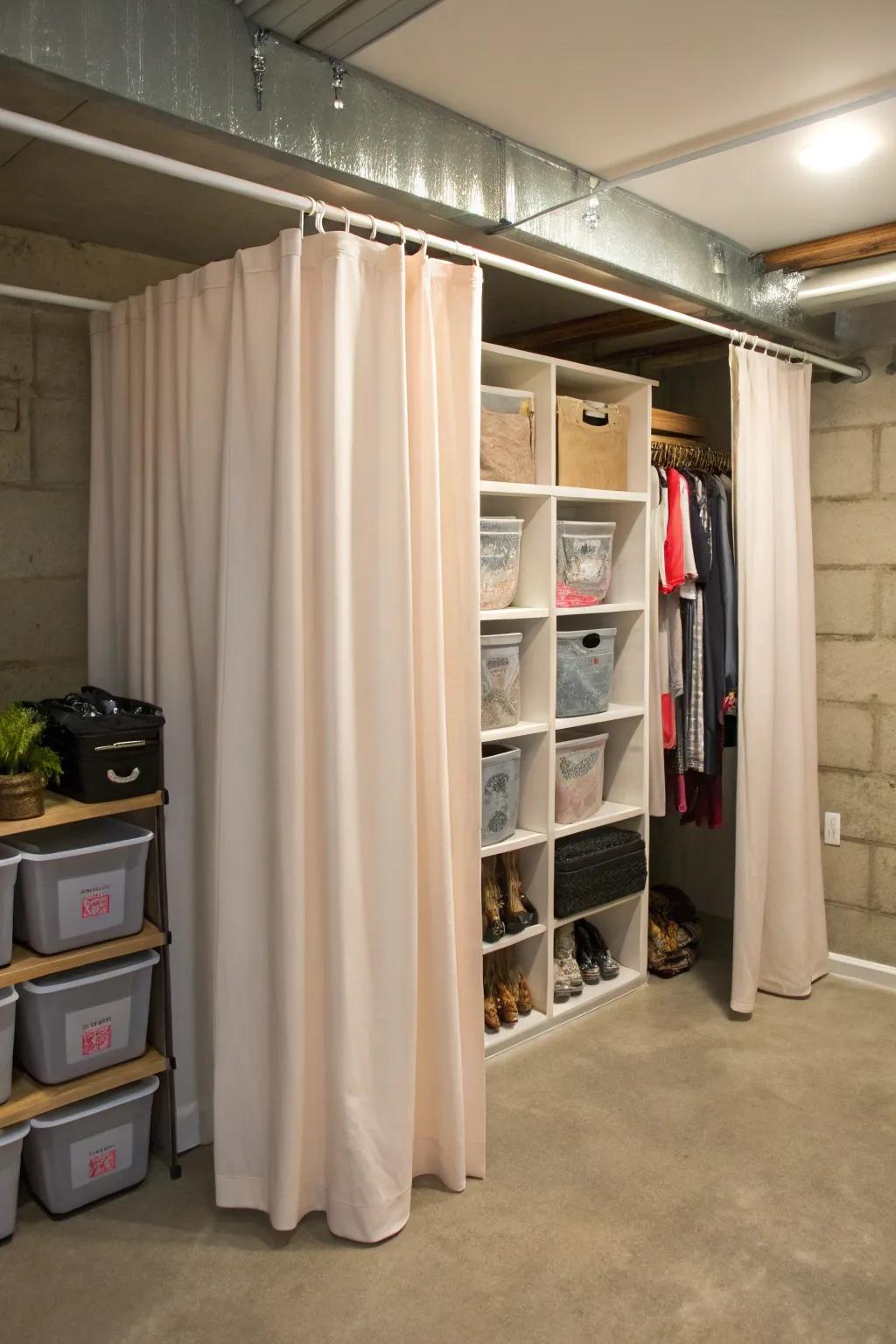 Curtains provide versatile and stylish separation.