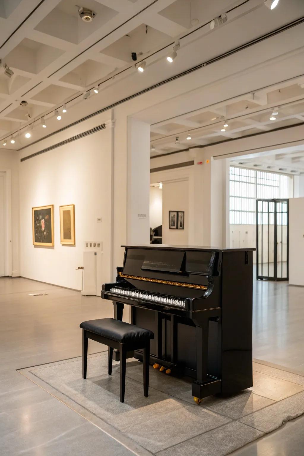 Permit your piano's elegance to speak for itself in a simple environment.