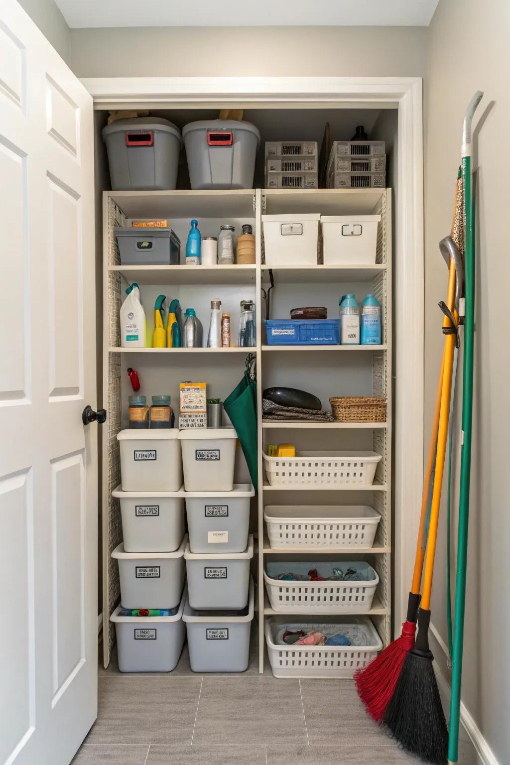 A closet that is neat and tidy is both practical and pleasing to the eye.