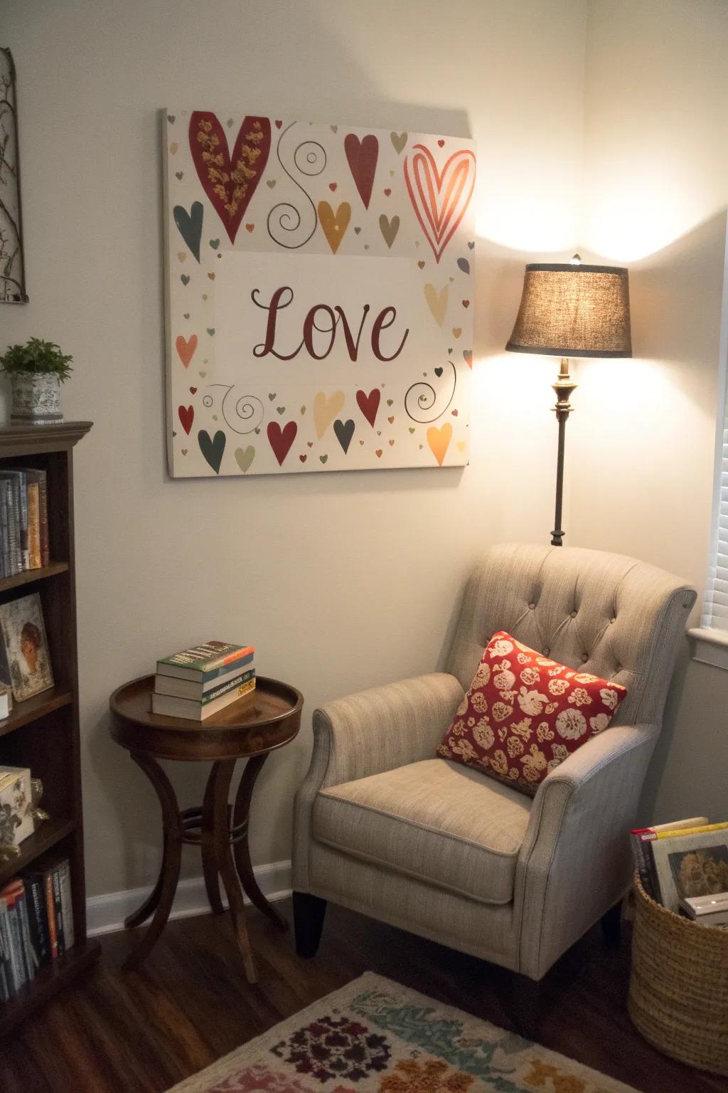 Affectionate messages inject a personal nuance into Valentine paintings.
