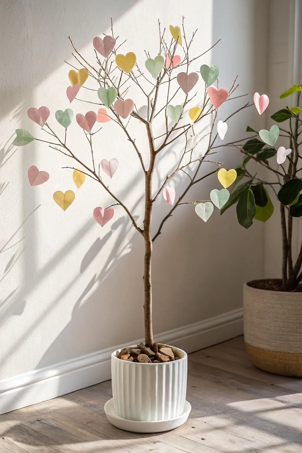 Infuse your area with a dash of whimsy and affection through this captivating tissue paper love sapling. Ideal for Valentine's Day embellishments!