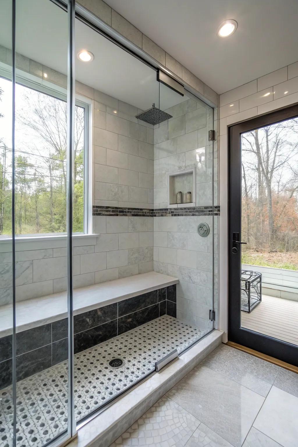 Built-in seating adds both functionality and elegance.