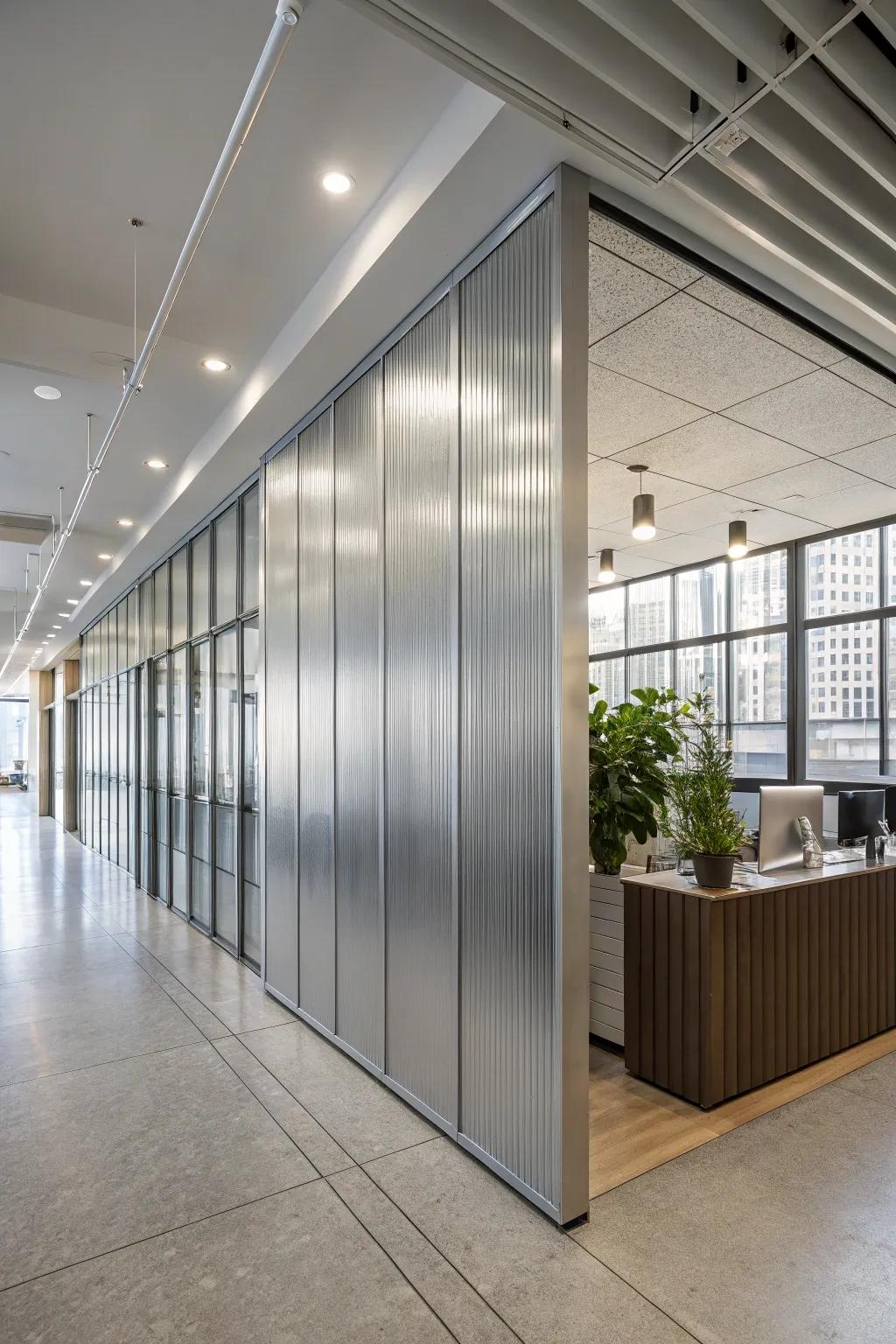 Metal sheets offer a daring, industrial style that’s effortlessly chic.