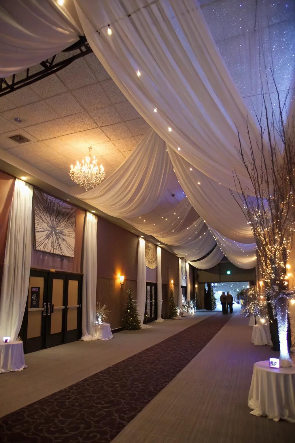 Elegant drape work metamorphoses your venue into a lavish area.