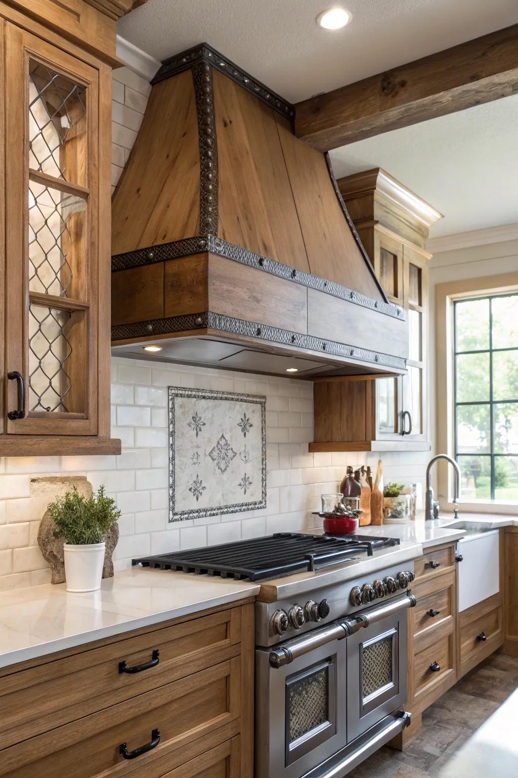Combine timber with contemporary elements for a contemporary twist.