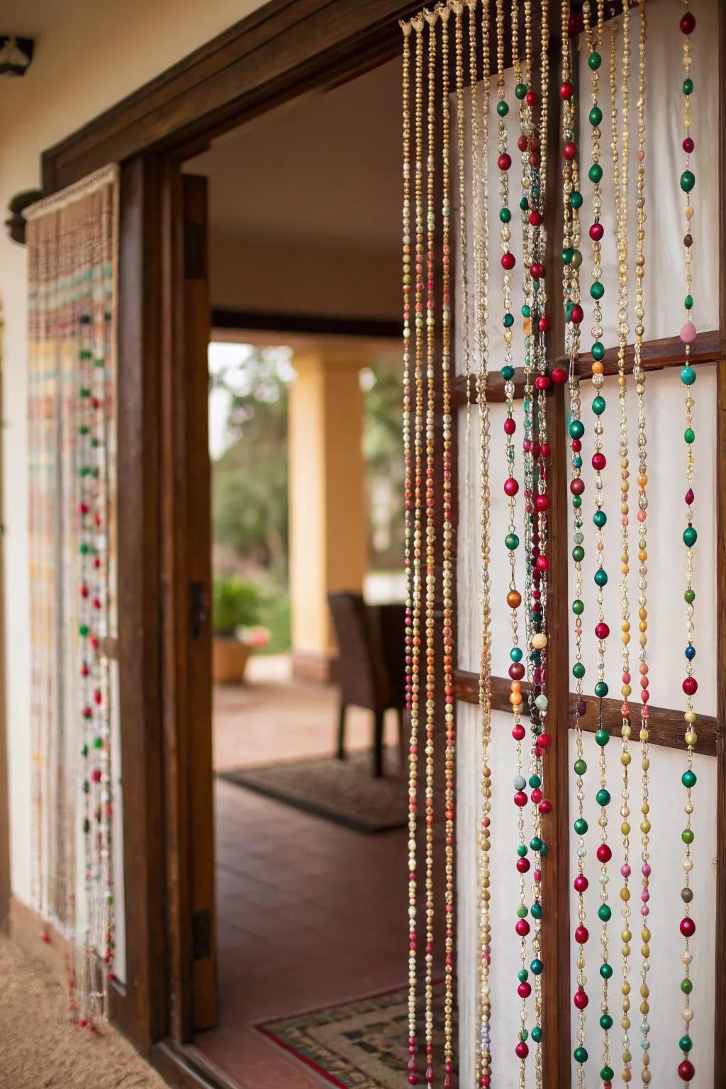 Beaded dividers add a nostalgic and stylish touch to any area.