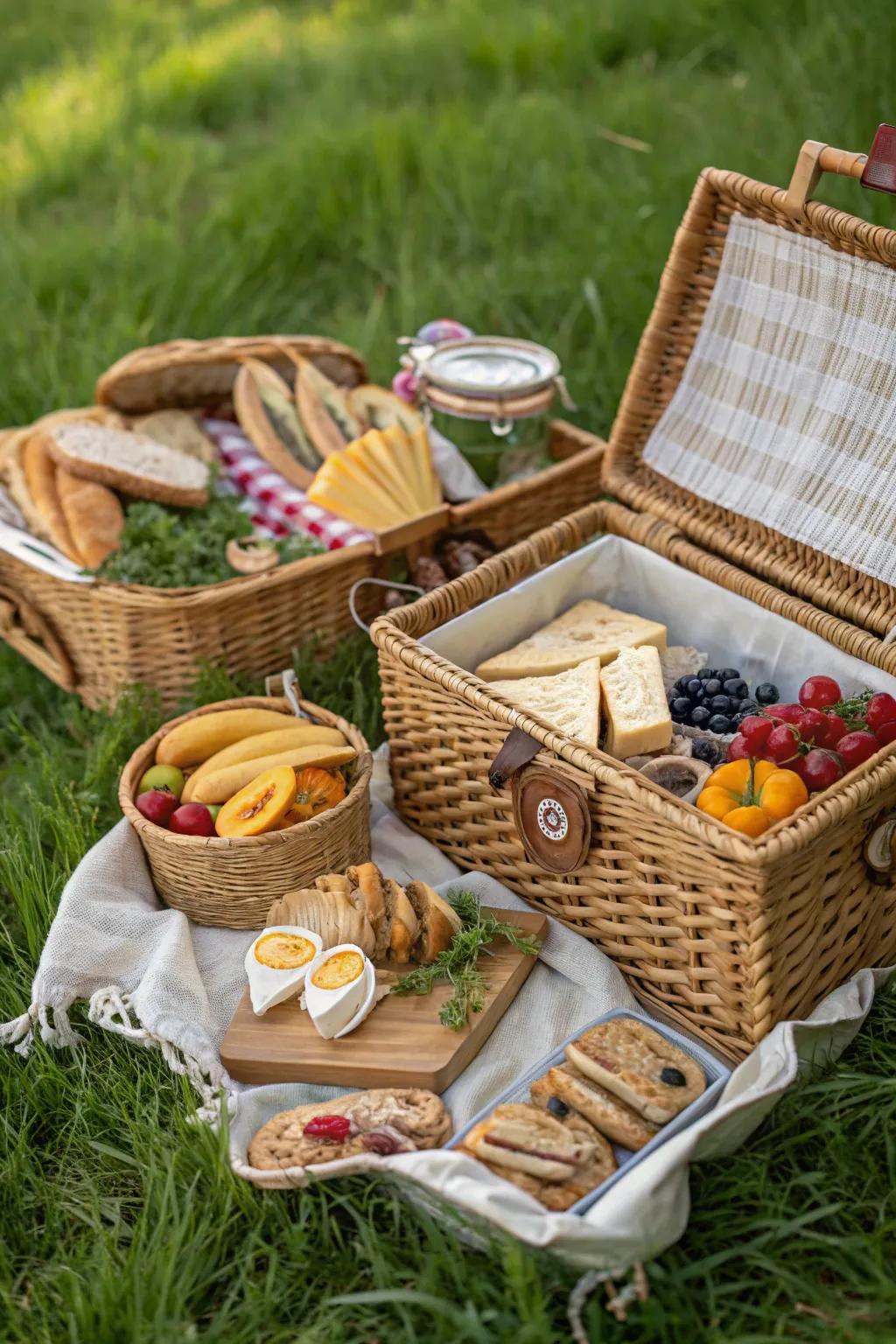 Personalized picnic containers deliver a tailored and handy dining experience.