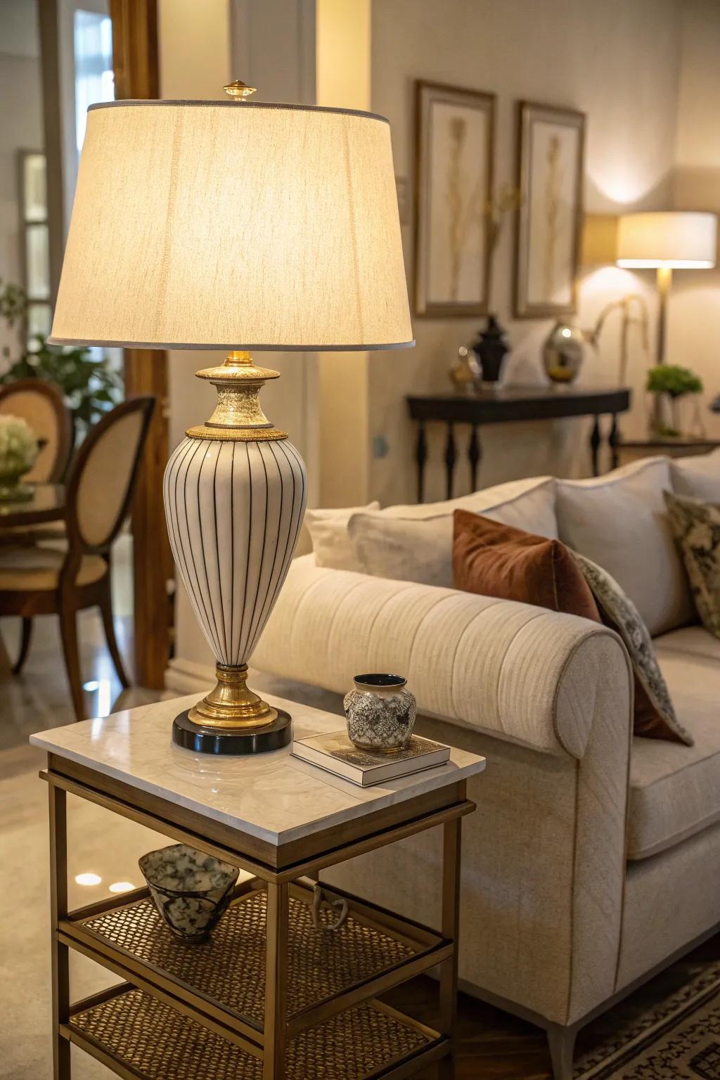 Illuminate your area with an ornamental desk lamp.