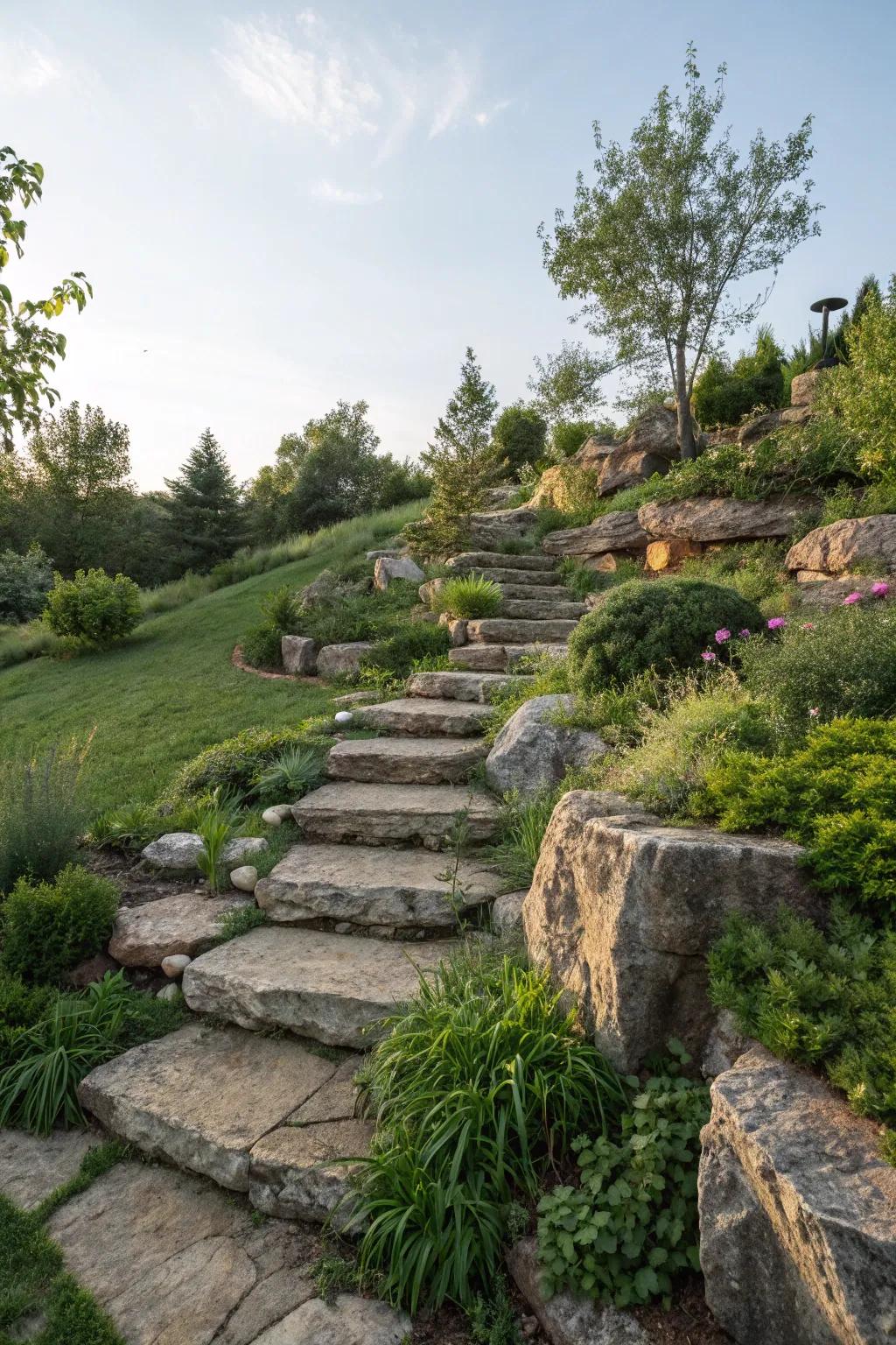 Elevation changes adding dimension to the landscape.