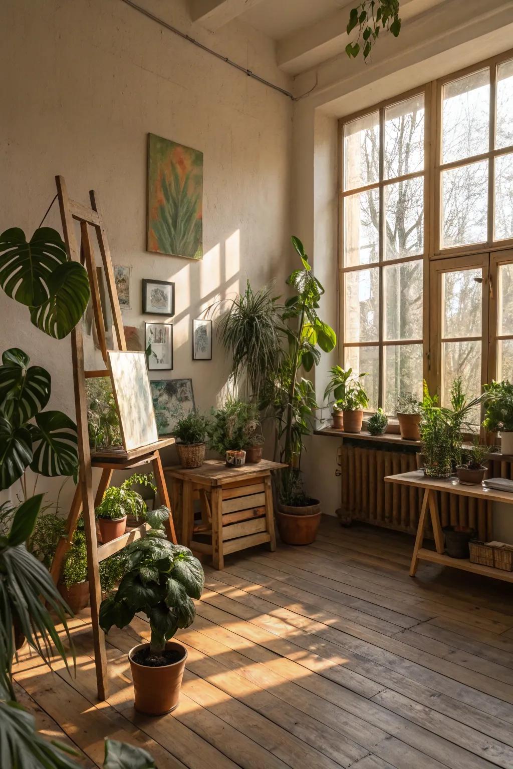 A dash of nature brings serenity to your creative space.