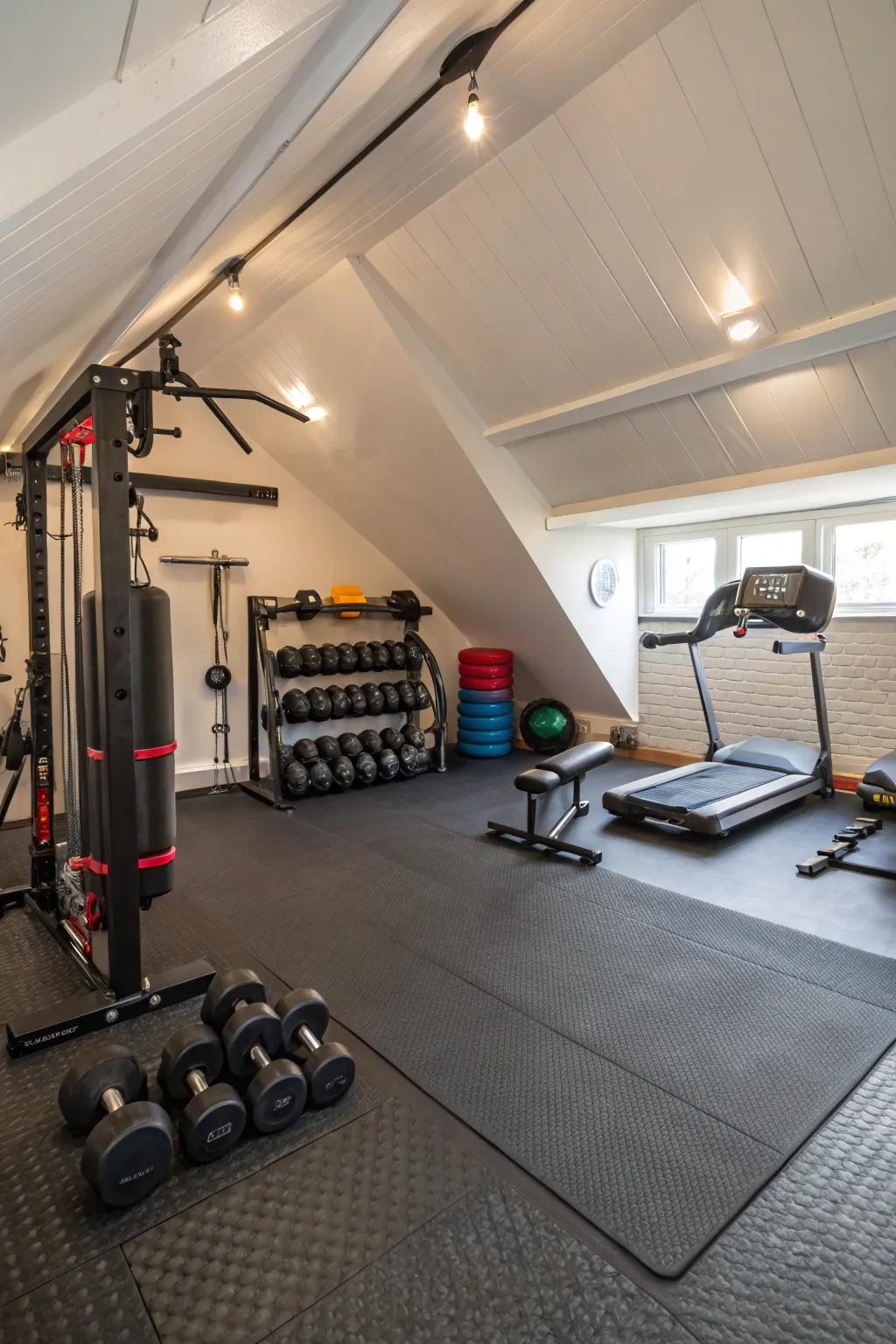Strong flooring makes sure your workouts are safe and stable.